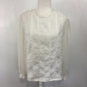 Josephine Vintage White Embroidered Long Sleeve